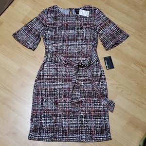 Tweed look pattern dress
